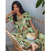 image:imageEkouaer Pajamas for Women Set Button Up Soft Pjs Short Sleeve Lounge Sets  Cute Scalloped Trim Notch Collar Side Pockets Soft Breathable FabricIdeal for Daily Wear Maternity PostpartumGreen Cat Print
