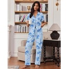 image:imageEkouaer Pajamas for Women Set Button Up Soft Pjs Short Sleeve Lounge Sets  Cute Scalloped Trim Notch Collar Side Pockets Soft Breathable FabricIdeal for Daily Wear Maternity PostpartumBlue Bow Tie