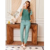 image:imageEkouaer Pajamas for Women Set Short Sleeve PJ Set 2 Piece Jogger Pants  Womens Round Neck Sleepwear with Raglan Sleeve Side Pockets Relaxed Fit Loungewear for Home Lounging Daily Wear TravelGrey Green