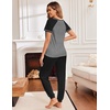 image:imageEkouaer Pajamas for Women Set Short Sleeve PJ Set 2 Piece Jogger Pants  Womens Round Neck Sleepwear with Raglan Sleeve Side Pockets Relaxed Fit Loungewear for Home Lounging Daily Wear TravelGrey