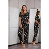 image:imageEkouaer Pajamas for Women Set Silky Satin 2 Piece Lounge Sets with Pockets  Lightweight pjselastic waist long pantsloose drop shoulderallseason daily weargreat giftwedding bridal partySXXXLEspresso Martini