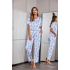 image:imageEkouaer Pajamas for Women Set Silky Satin 2 Piece Lounge Sets with Pockets  Lightweight pjselastic waist long pantsloose drop shoulderallseason daily weargreat giftwedding bridal partySXXXLLavender Flower