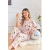 image:imageEkouaer Pajamas for Women Set Silky Satin 2 Piece Lounge Sets with Pockets  Lightweight pjselastic waist long pantsloose drop shoulderallseason daily weargreat giftwedding bridal partySXXXLChampagne Cherry