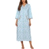 image:imageEkouaer Robes for Women Zipper Robe 34 Sleeves Housecoat with Pockets  Full Length Loungewear Easy ZipUp Nightgown Long Bathrobe 34 Sleeves for Everyday Comfort Lounging RecoveryGarden Blue Floral