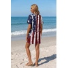 image:imageEkouaer Womens Coverup Swimsuit Summer Cover Ups Swimwear 2026 Bathing Suit  Short SleeveTwisted Cover Up Dress Swim Suit Beach VacationFlag