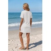 image:imageEkouaer Womens Coverup Swimsuit Summer Cover Ups Swimwear 2026 Bathing Suit  Short SleeveTwisted Cover Up Dress Swim Suit Beach VacationWhite