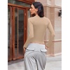 image:imageEkouaer Womens Long Sleeve Shirts Fitted Tops Underscrub Themal Undershirt  Under Scrubs Top Soft Stretchy Tshirt Gym to Going Out Tight Basic Layer Long Sleeve Shirts XSXXLKhaki