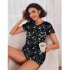 image:imageEkouaer Womens Pajama Sets Shorts Soft 2 Piece Lounge Set with Chest Pocket  Lightweight Sleepwear Vneck short sleeve top with drawstring shorts casual Pjs for allseason daily wear available in XSBlack Moon Star