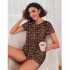 image:imageEkouaer Womens Pajama Sets Shorts Soft 2 Piece Lounge Set with Chest Pocket  Lightweight Sleepwear Vneck short sleeve top with drawstring shorts casual Pjs for allseason daily wear available in XSLeopard