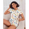 image:imageEkouaer Womens Pajama Sets Shorts Soft 2 Piece Lounge Set with Chest Pocket  Lightweight Sleepwear Vneck short sleeve top with drawstring shorts casual Pjs for allseason daily wear available in XSWestern Cactus
