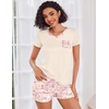 image:imageEkouaer Womens Pajama Sets Shorts Soft 2 Piece Lounge Set with Chest Pocket  Lightweight Sleepwear Vneck short sleeve top with drawstring shorts casual Pjs for allseason daily wear available in XSBoho Western