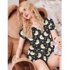 image:imageEkouaer Womens Pajama Sets Shorts Soft 2 Piece Lounge Set with Chest Pocket  Lightweight Sleepwear Vneck short sleeve top with drawstring shorts casual Pjs for allseason daily wear available in XSBlack Teddy