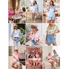 image:imageEkouaer Womens Satin Pajama Set Short Sleeve Sleepwear Button Down Pjs  Silky Smooth Satin Soft Top and Shorts Bridal Getting Ready Outfit 2 Piece Loungewear Set for Daily Sleep Wedding PartyBlue Green