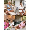 image:imageEkouaer Womens Satin Pajama Set Short Sleeve Sleepwear Button Down Pjs  Silky Smooth Satin Soft Top and Shorts Bridal Getting Ready Outfit 2 Piece Loungewear Set for Daily Sleep Wedding PartyBlue Green