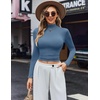 image:imageEkouaer Womens Turtleneck Shirts Long Sleeve Lightweight Fitted Thermal  Mock Neck Soft Base Layer Tops Underwear Stretchy Fit Buttery Soft Undershirts Fashion Winter ClothesHaze Blue