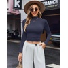 image:imageEkouaer Womens Turtleneck Shirts Long Sleeve Lightweight Fitted Thermal  Mock Neck Soft Base Layer Tops Underwear Stretchy Fit Buttery Soft Undershirts Fashion Winter ClothesNavy Blue