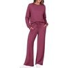 image:imageEkouaer 2 Piece Sets for Women 2026 Fall Lounge Sets Outfits O Neck Airport Travel Matching Sets Clothing SweatsuitsMagenta Purpl