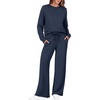 image:imageEkouaer 2 Piece Sets for Women 2026 Fall Lounge Sets Outfits O Neck Airport Travel Matching Sets Clothing SweatsuitsNavy Blue