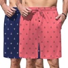 Navy Blue and Pink Print
