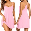 image:imageEkouaer Nightgowns for Women Bamboo Viscose Sleeveless Night Gown  Cooling Soft Breathable Lightweight Fabric Racerback Chemise Soft Sleepwear Tank Sleep Shirt Spaghetti Strap NightiesLight Pink
