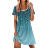 image:imageEkouaer Nightgowns for Women Pleated Sleep Shirts Short Sleeve Night Shirts  Lace Trim Night Gown Ladies Sleep Dress Night Dress Victorian Sleepwear Soft Pajama Dress Casual Loungewear Cute PrintSparkling Branches