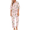 image:imageEkouaer Pajamas for Women Set Silky Satin 2 Piece Lounge Sets with Pockets  Lightweight pjselastic waist long pantsloose drop shoulderallseason daily weargreat giftwedding bridal partySXXXLChampagne Cherry