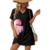 image:imageEkouaer Womens Coverup Swimsuit Summer Cover Ups Swimwear 2026 Bathing Suit  Short SleeveTwisted Cover Up Dress Swim Suit Beach VacationBlack Pink Floral