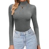 image:imageEkouaer Womens Turtleneck Shirts Long Sleeve Lightweight Fitted Thermal  Mock Neck Soft Base Layer Tops Underwear Stretchy Fit Buttery Soft Undershirts Fashion Winter ClothesGrey