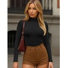 image:imageEkouaer Womens 3 Pack Turtleneck Shirts Long Sleeve Mock Undershirts  Mock Neck Soft Base Layer Thermal Tops Underwear Stretchy Fit Buttery Soft Fashion Winter ClothesBlackWhiteBrown