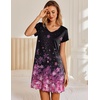 image:imageEkouaer Womens Nightgown Short Sleeve Night Gowns Soft Ruffled Sleep Shirt  Nightgowns for WomenV Neck Sleep DressShort NightgownPullover Soft Night DressRuffled SleepwearSummer T Shirt DressPink Flower