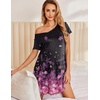 image:imageEkouaer Womens Nightgown Short Sleeve Night Gowns Soft Ruffled Sleep Shirt  Nightgowns for WomenV Neck Sleep DressShort NightgownPullover Soft Night DressRuffled SleepwearSummer T Shirt DressPink Flower