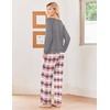 image:imageEkouaer Womens Pajamas Long Sleeve Pjs Soft Loungewear 2 Piece Lounge Sets  Loose Pants with PocketsComfy Fall Winter SleepwearHeart Gray