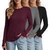 3pcs Black/ Dark Grey/ Wine Red