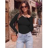 image:imageLong Sleeve Shirts for Women Thumb Hole Fitted Tops Thermal Layering Tees  Round Neck Thermal Undershirts Slim Fit Underwear Tops Casual Fall Outfits Trendy Y2K TShirts Work amp Going Out TopsBlack