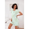 image:imageEkouaer 3 Pack Nightgowns for Women Short Sleeve Sleepshirt Night ShirtsGreen FloralBlue Bow StripesFloral Pink