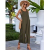 image:imageEkouaer Jumpsuits for Women Casual Summer Sleeveless Rompers Travel OutfitsArmy Green
