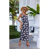 image:imageEkouaer Jumpsuits for Women Casual Summer Sleeveless Rompers Travel OutfitsBlueWhite Flower