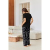 image:imageEkouaer Pajama Sets for Women 2 Piece Short Sleeve Pj V Neck Chest PocketBlack White Floral