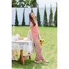 image:imageEkouaer Pajama Sets for Women 2 Piece Short Sleeve Pj V Neck Chest PocketOrange Pink Floral