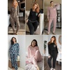 image:imageEkouaer Pajamas Womens Long Sleeve Pj Set Soft 2 Piece LoungewearGrey