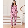 image:imageEkouaer Pajamas Womens Long Sleeve Pj Set Soft 2 Piece LoungewearPink Hearts
