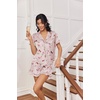 image:imageEkouaer Satin Pajama for Women Short Sleeve Silky Pj Short Sets Lounge SetBalloon Puppy