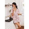 image:imageEkouaer Satin Pajama for Women Short Sleeve Silky Pj Short Sets Lounge SetBalloon Puppy