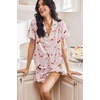 image:imageEkouaer Satin Pajama for Women Short Sleeve Silky Pj Short Sets Lounge SetBalloon Puppy