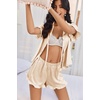 image:imageEkouaer Satin Pajama for Women Short Sleeve Silky Pj Short Sets Lounge SetChampagne