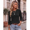 image:imageEkouaer Womens Long Sleeve Shirts Casual Crewneck Tops Fall ClothesBlack