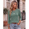 image:imageEkouaer Womens Long Sleeve Shirts Casual Crewneck Tops Fall ClothesGreen