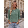 image:imageEkouaer Womens Long Sleeve Shirts Casual Crewneck Tops Fall ClothesGreen