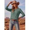 image:imageEkouaer Womens Long Sleeve Shirts Casual Crewneck Tops Fall ClothesGreen