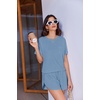 image:imageEkouaer Womens Pajama Sets Sexy Lounge Sets Side Split Short Pj SetsLight Blue